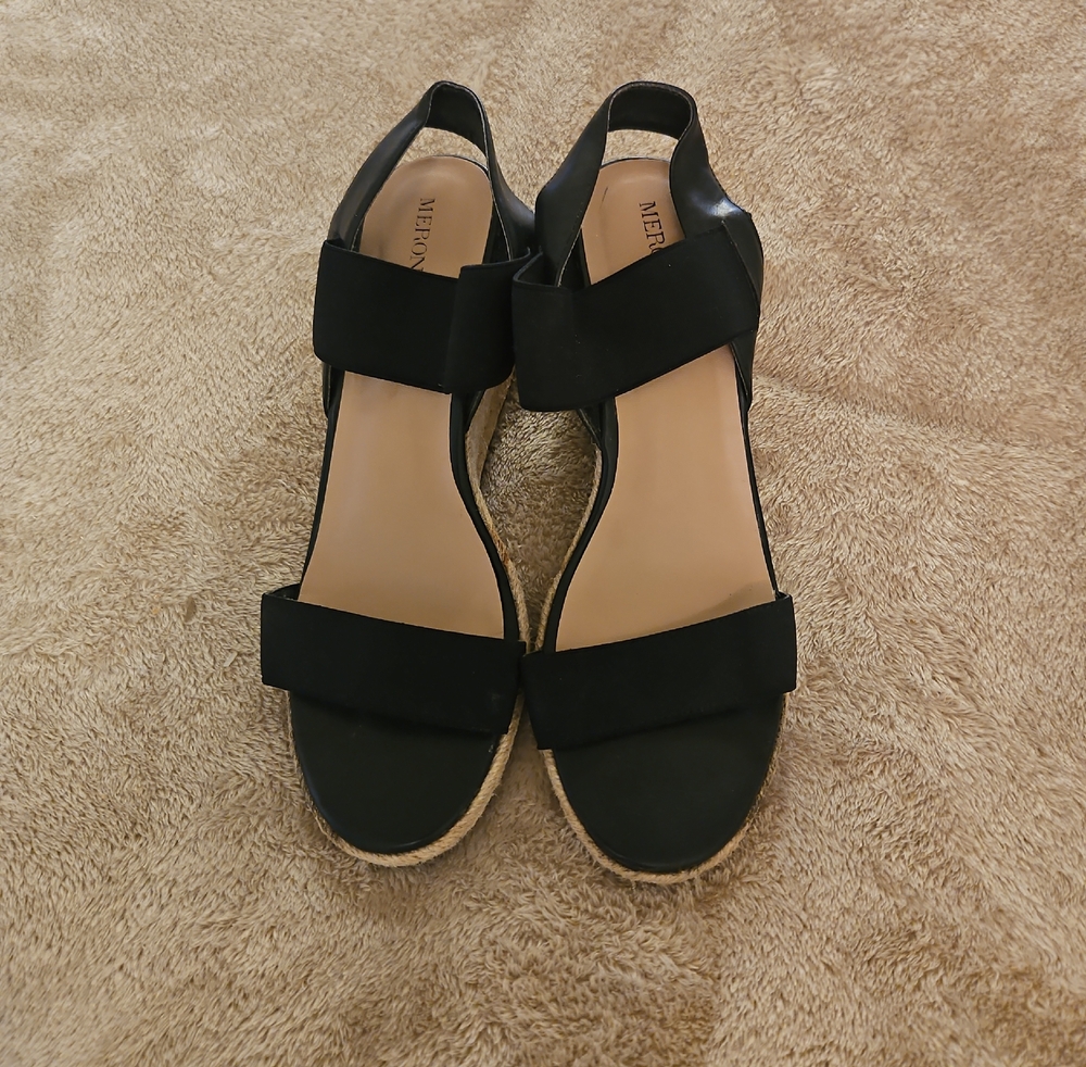 Merona Black Slingback Espadrille Sandals